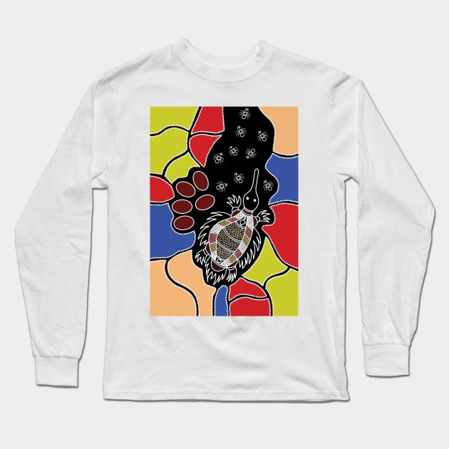 Aboriginal Art - Echidna Dreaming Long Sleeve T-Shirt by hogartharts